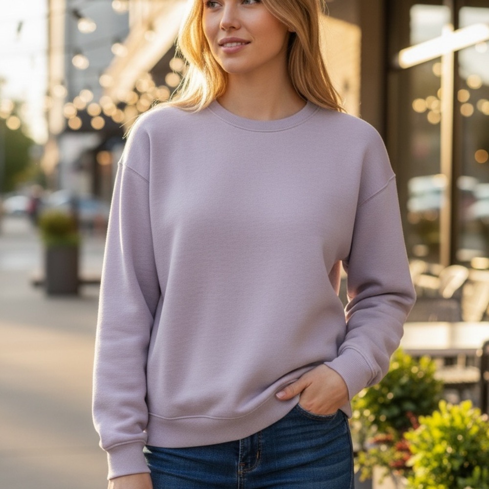 Elegant Lilac Women's Crew Neck Sweatshirt